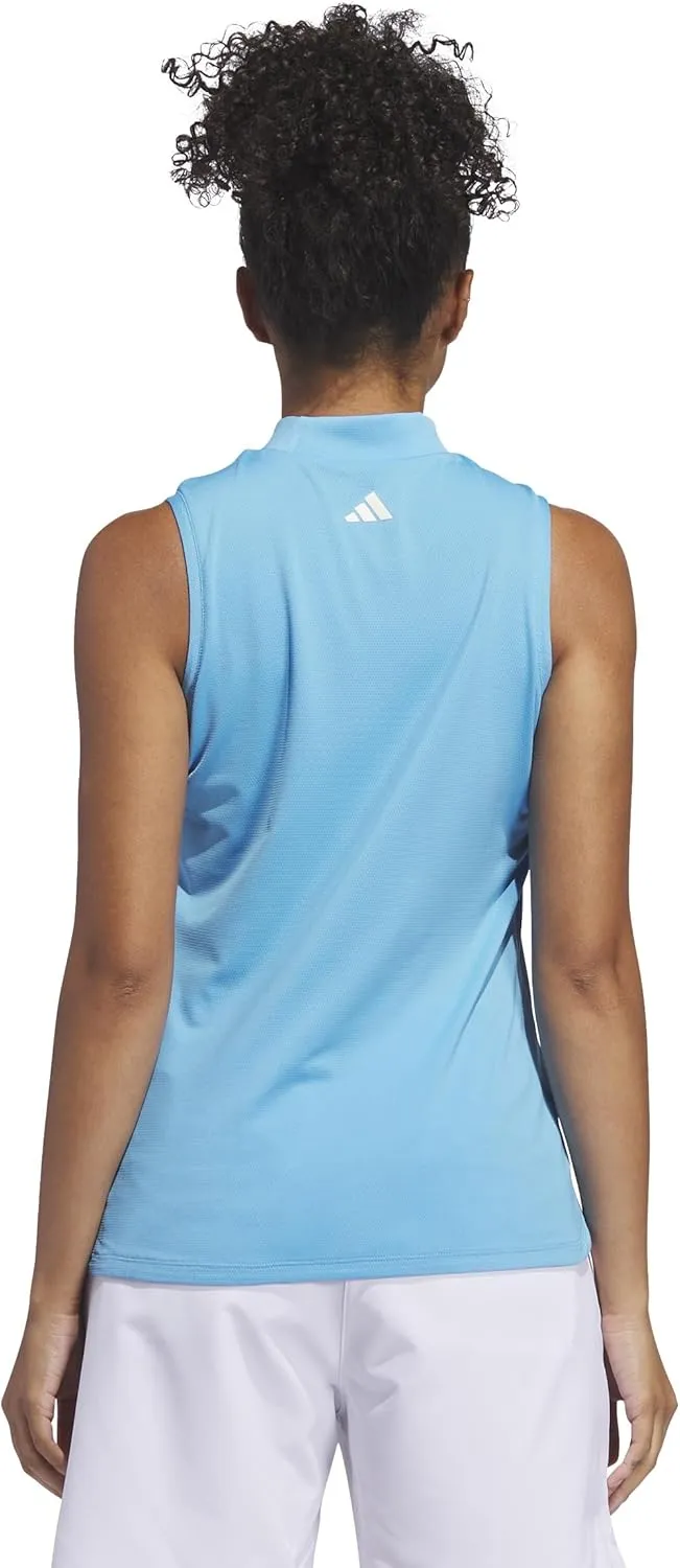 adidas Women's Ultimate365 Sleeveless Mock Neck Polo Shirt