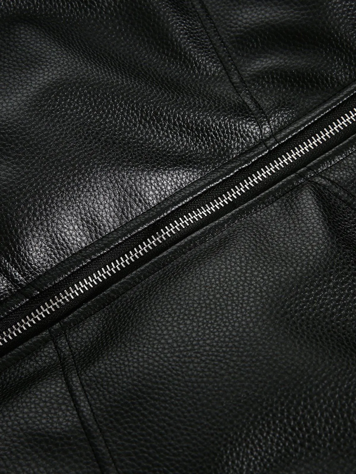 Aelfric Eden Solid High Collar Faux Leather Coat