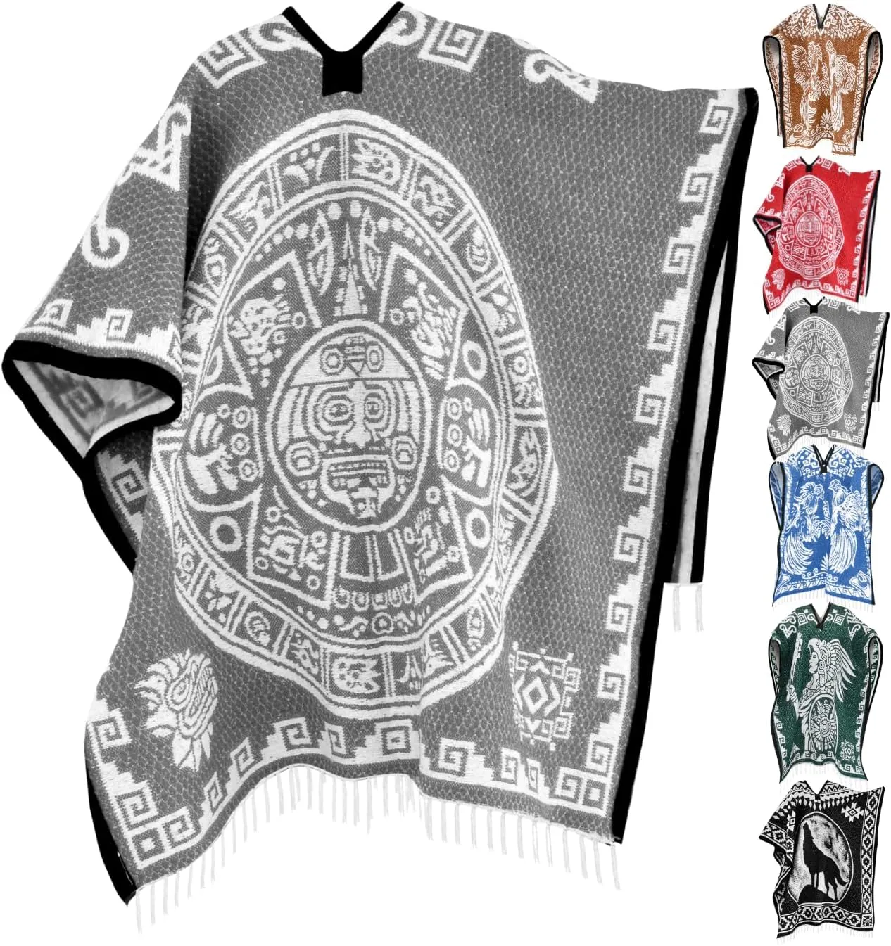 Artisans Bazaar Mexican Poncho Sarape Aztec Men Hombre Mexico Gabanes Mexicanos Western Cowboy Costume Adulto Jorongos