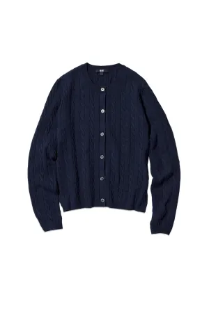 Cable Crew Neck Cardigan