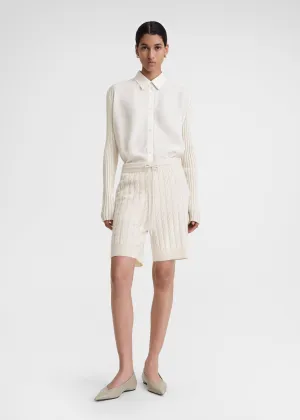 Cable knit shorts snow