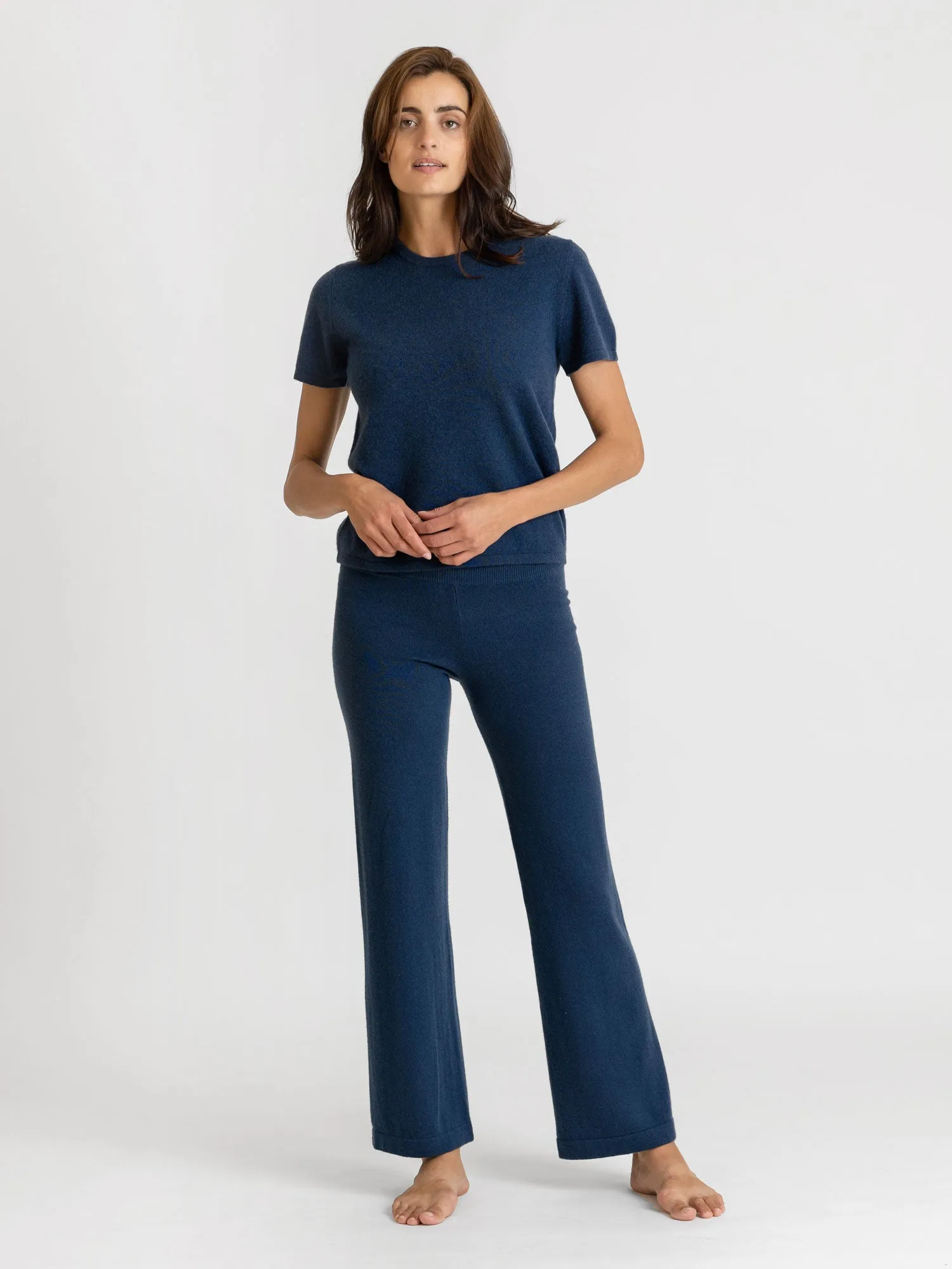 Cashmere pants "Classic pants" - mountain blue