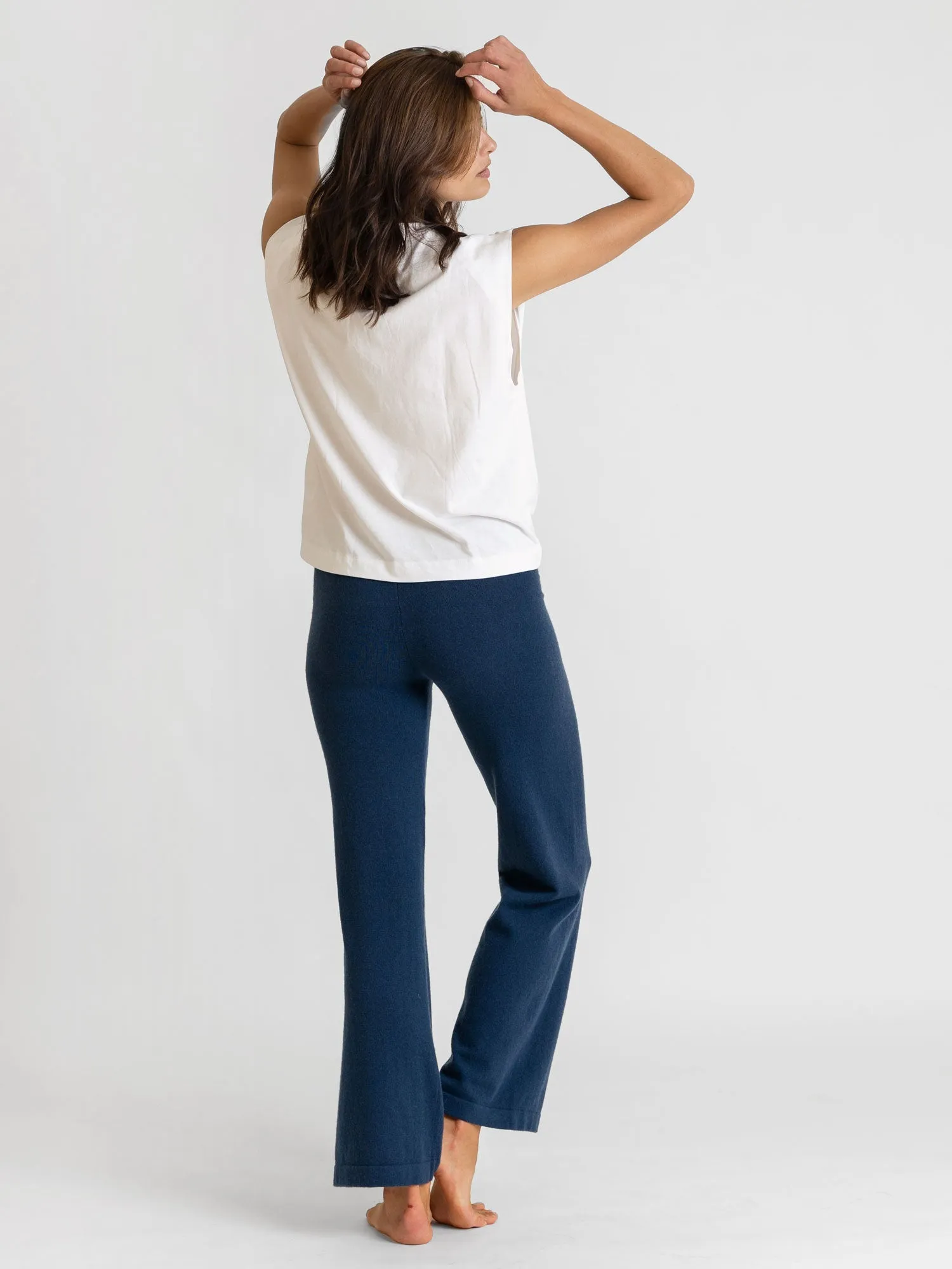 Cashmere pants "Classic pants" - mountain blue
