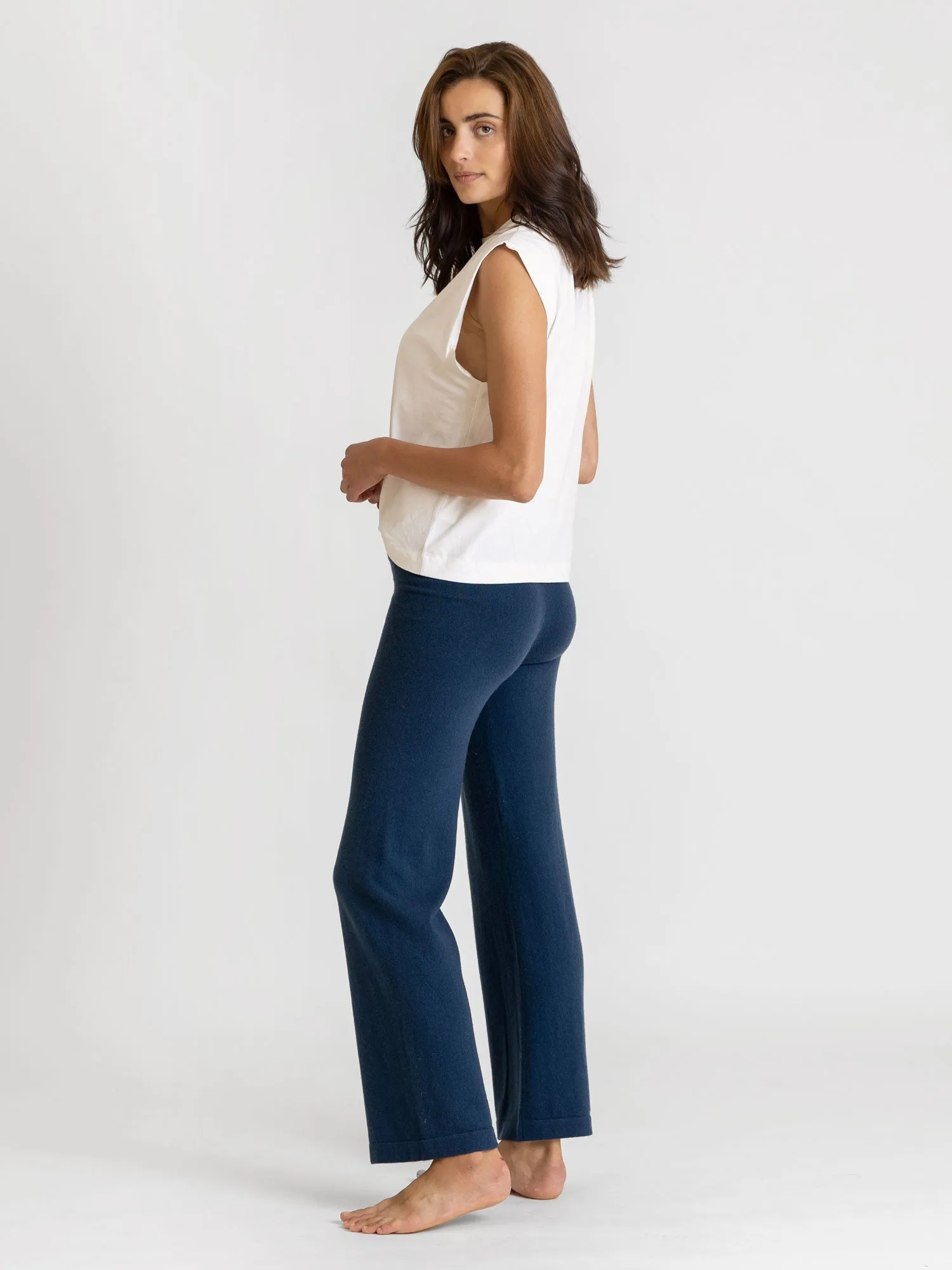 Cashmere pants "Classic pants" - mountain blue