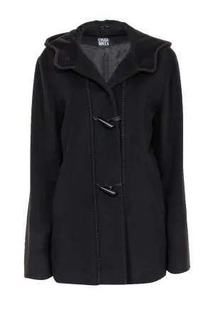 Cinzia Rocca - Brown Wool Hooded Button-Up Coat Sz 8