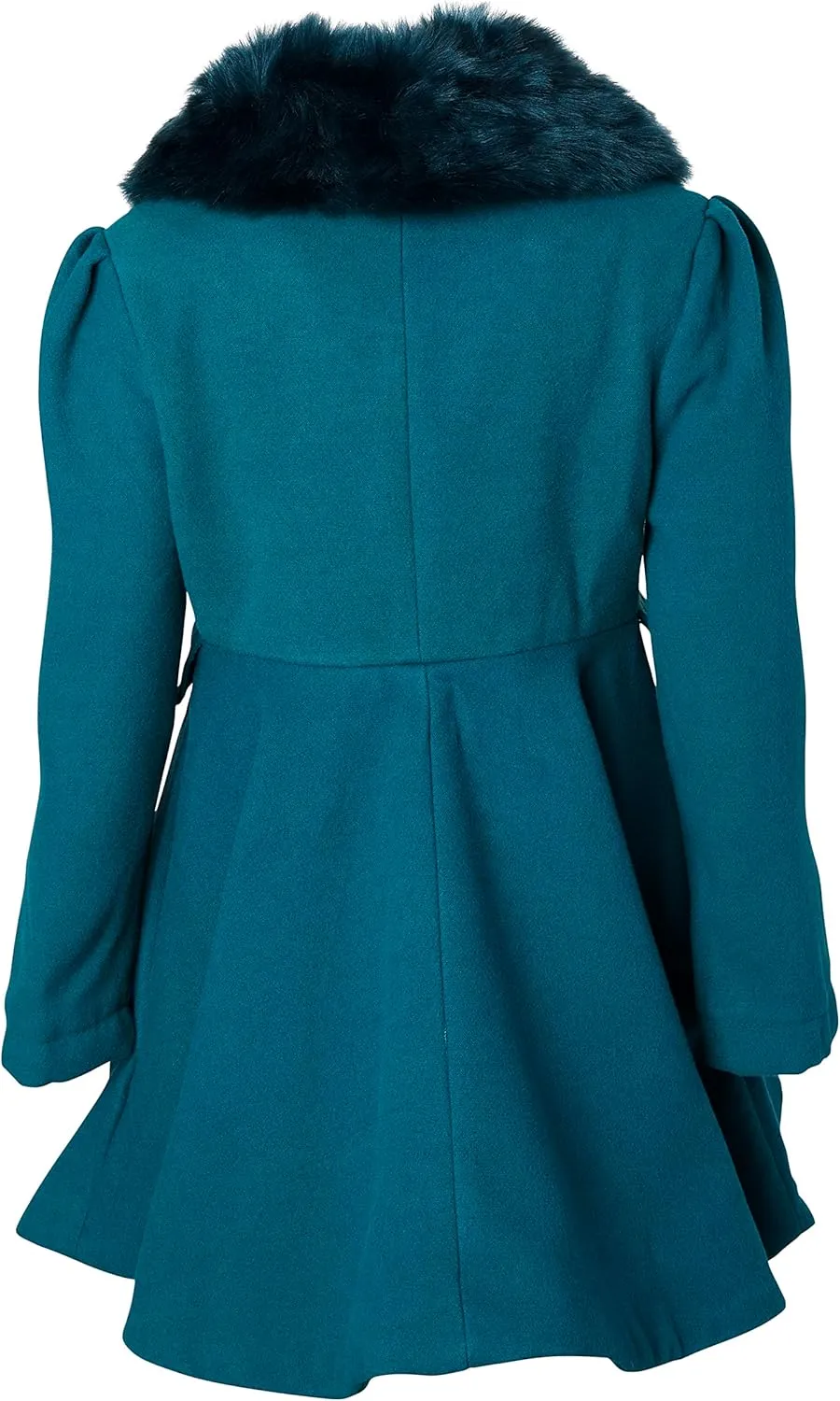 Cremson Girls? Wool Look Princess Winter Dress Pea Coat Jacket Faux Fur Collar