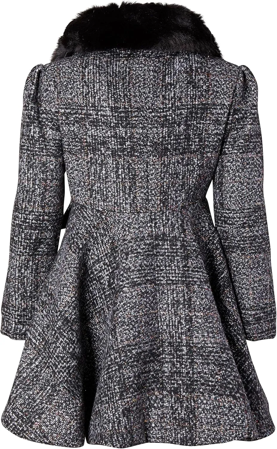 Cremson Girls? Wool Look Princess Winter Dress Pea Coat Jacket Faux Fur Collar