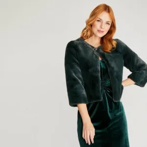 Dark Evergreen Fur Jacket