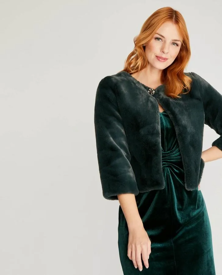 Dark Evergreen Fur Jacket