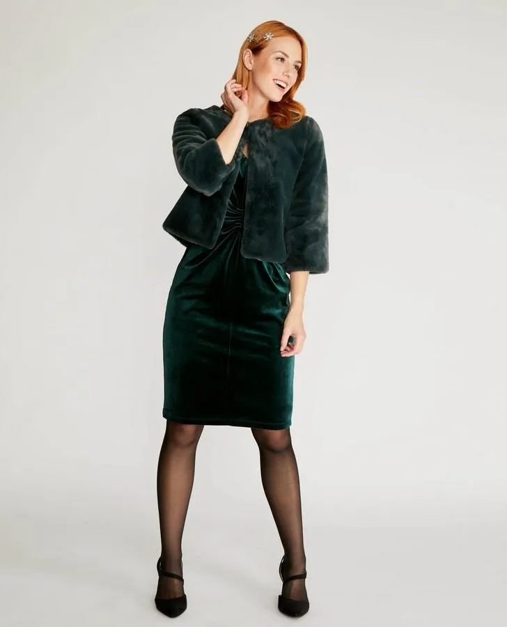 Dark Evergreen Fur Jacket