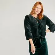 Dark Evergreen Fur Jacket