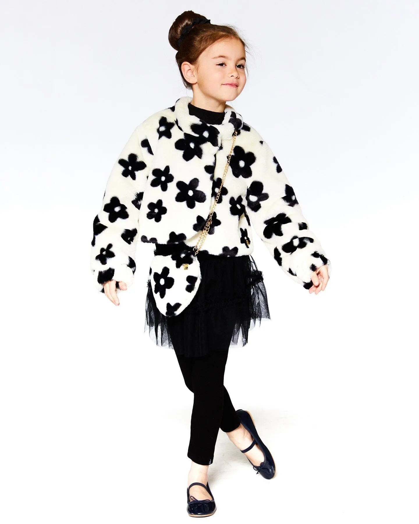Flowers Faux Fur Jacket/Deux par Deux