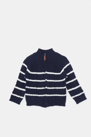 Infant Boys Navy Knitted Cardigan