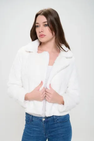 Ivory Flurry Fur Collar Jacket