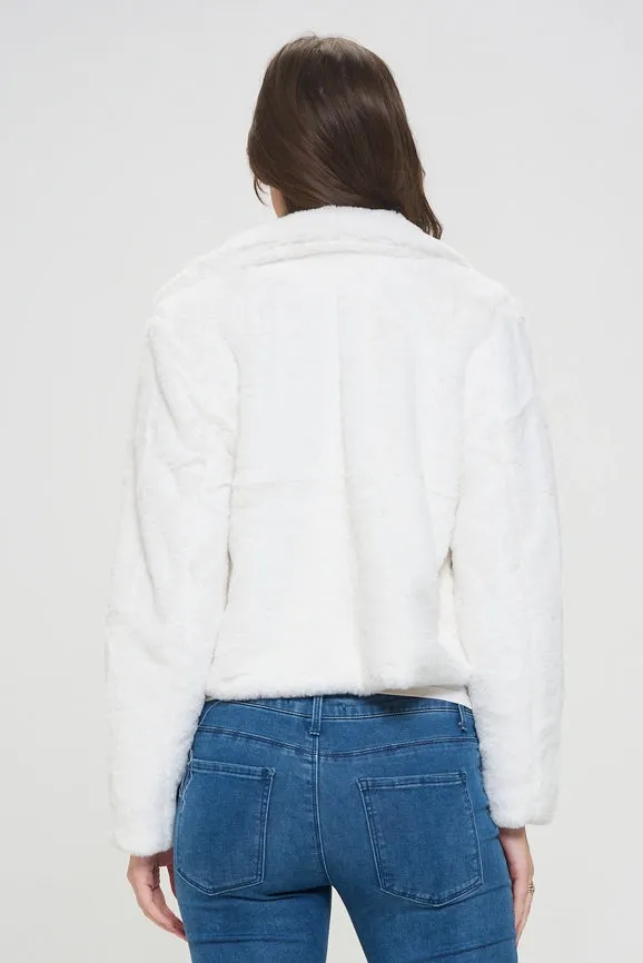 Ivory Flurry Fur Collar Jacket