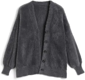 JASCLS Women's Trendy Casual Loose Oversized Color Block Long Sleeve Open Front Sweater Cardigans for Women