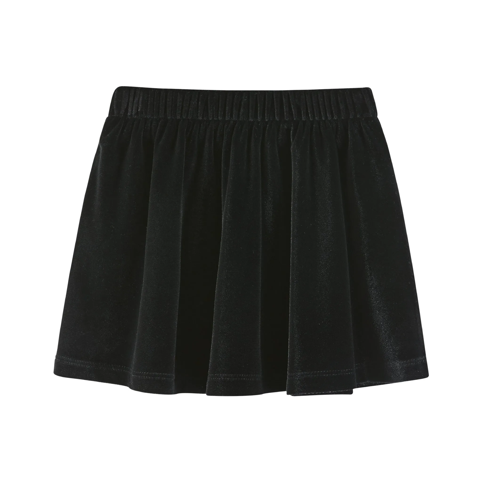 Kids Dark Green Rib Knit Tee & Skirt Set | Gold Holiday Details