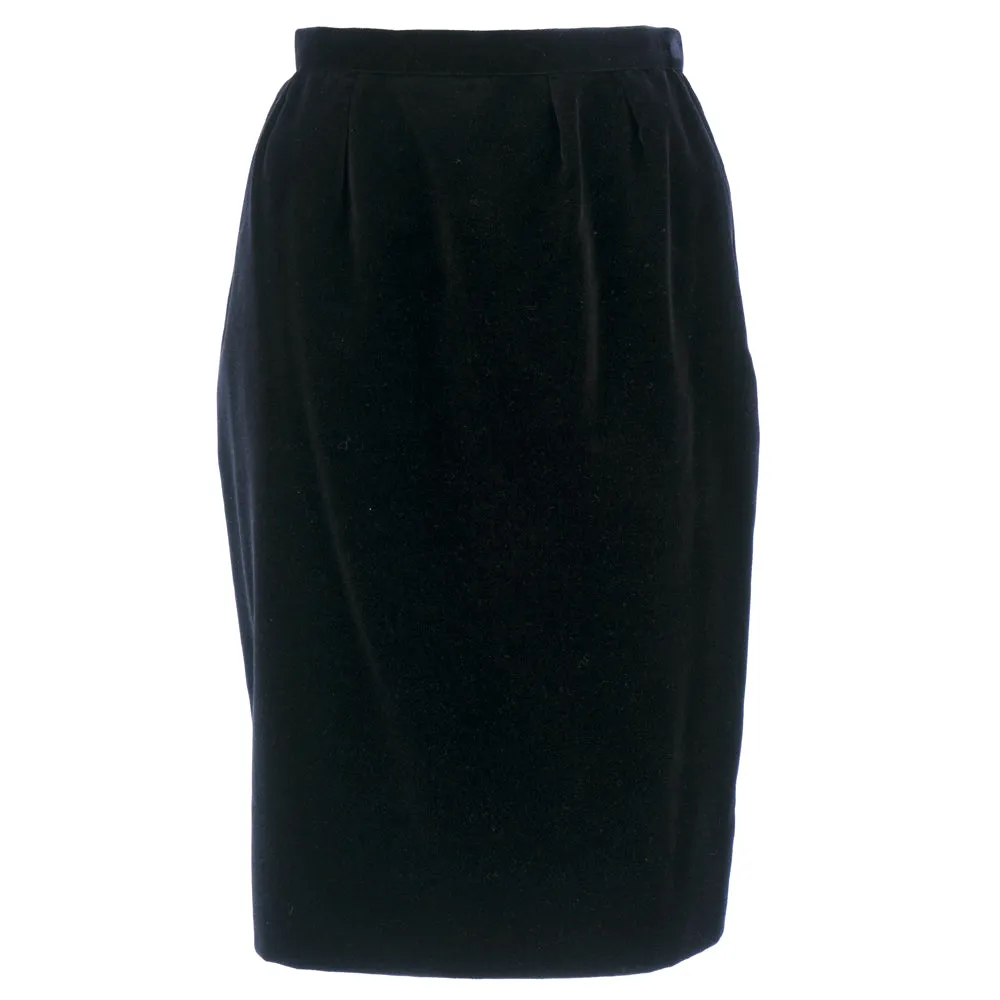 Louis Feraud 90s Velvet Sequin Tuxedo Skirt Suit