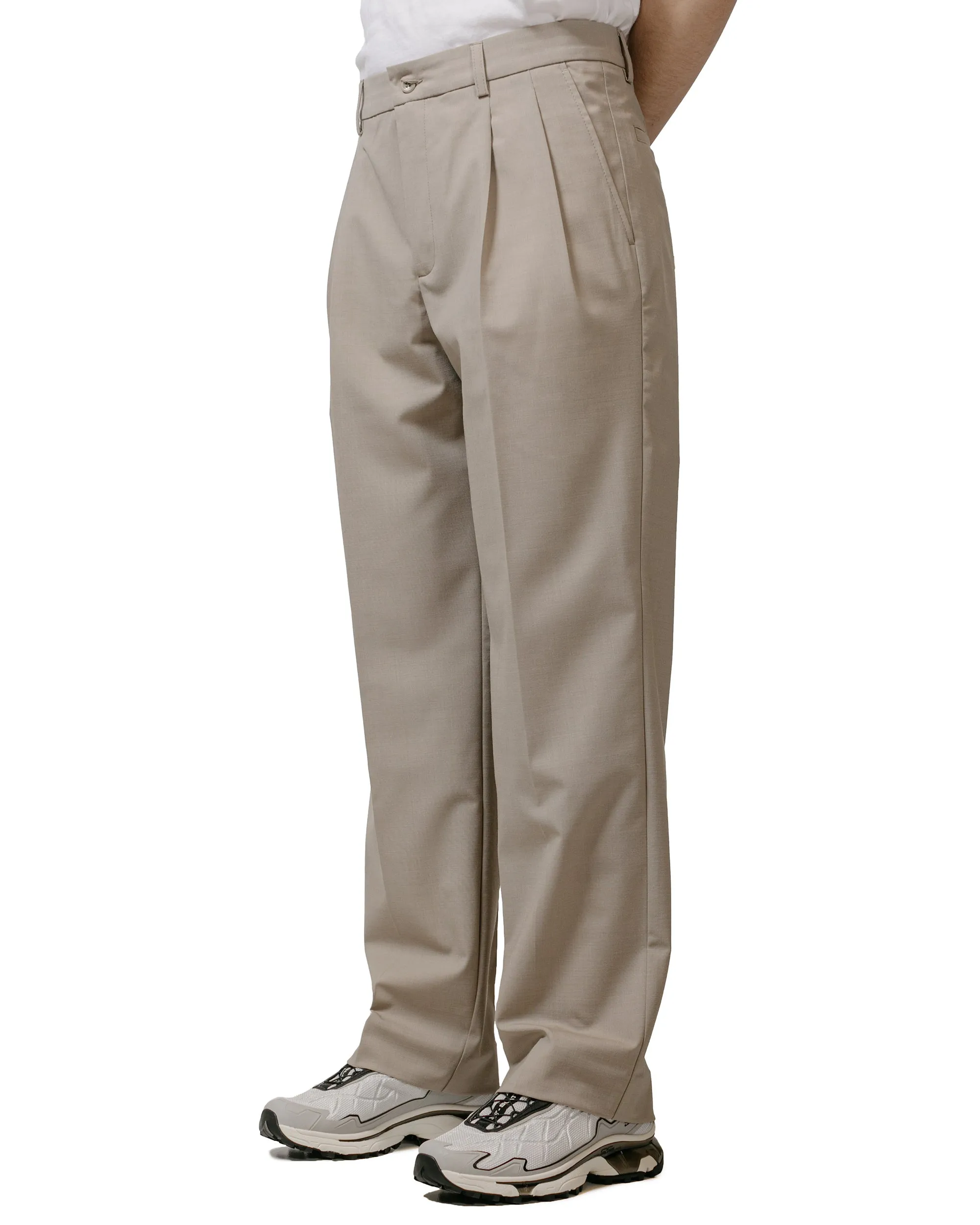 Norse Projects Benn Relaxed Light Wool Pleated Trouser Light Khaki