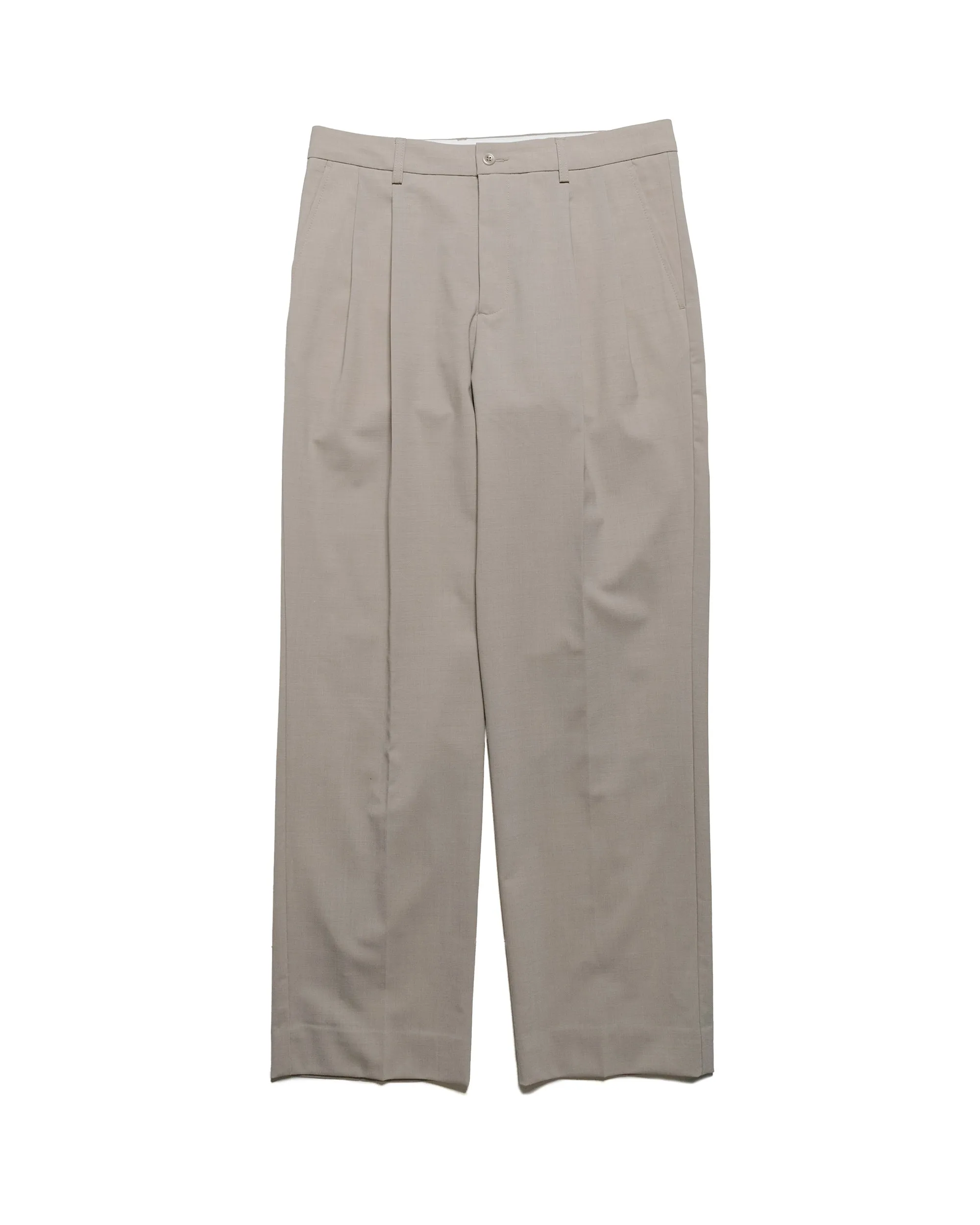 Norse Projects Benn Relaxed Light Wool Pleated Trouser Light Khaki