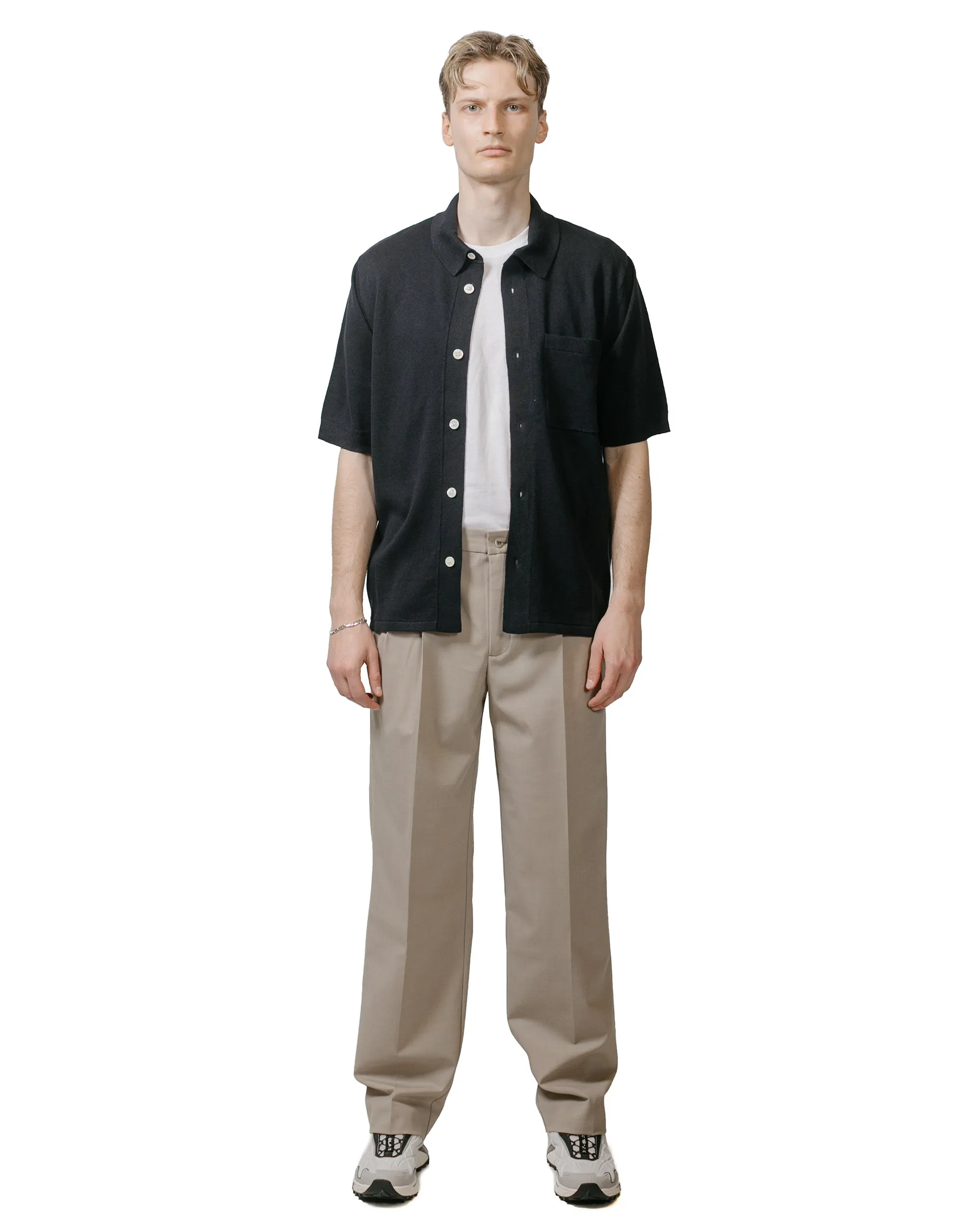 Norse Projects Benn Relaxed Light Wool Pleated Trouser Light Khaki