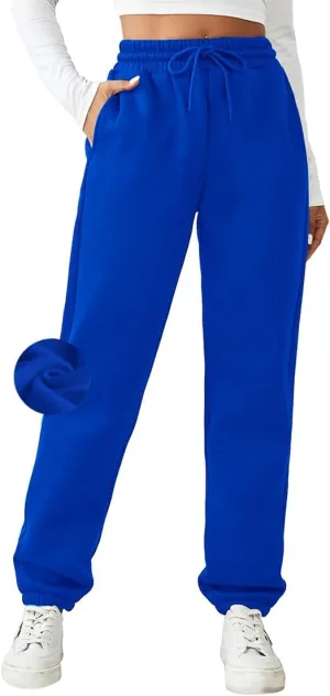 PINSPARK Women's Fleece Lined Sweatpants Winter Joggers Athletic Pants Casual Thick Warm Trousers Pockets