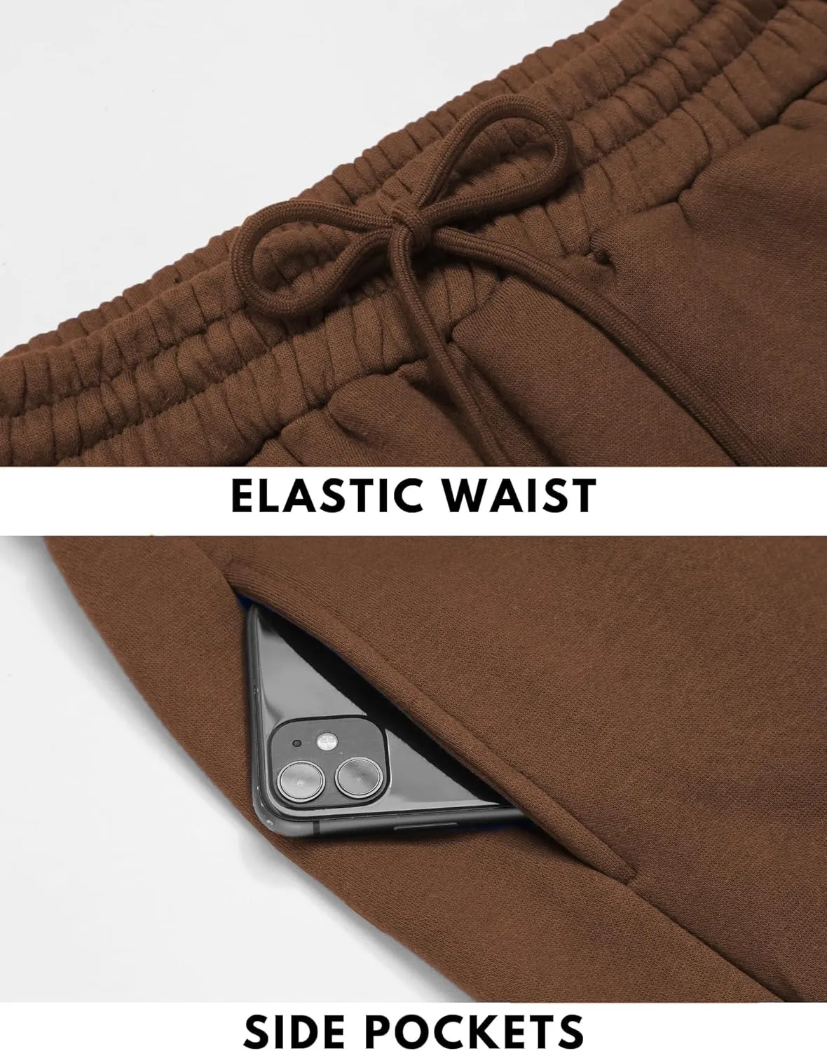 PINSPARK Women's Fleece Lined Sweatpants Winter Joggers Athletic Pants Casual Thick Warm Trousers Pockets