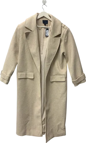PLT Label Cream Longline Coat UK M