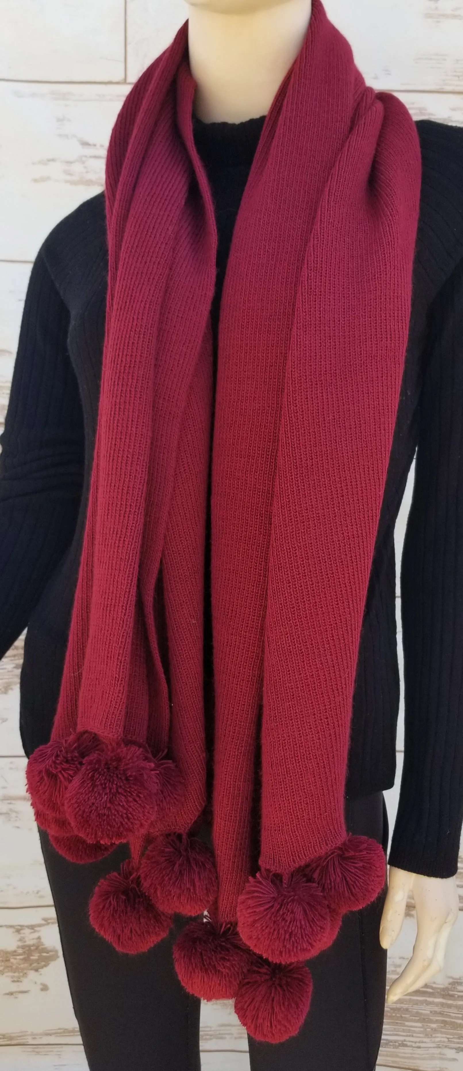 "Bernardette" Pompom Shawl