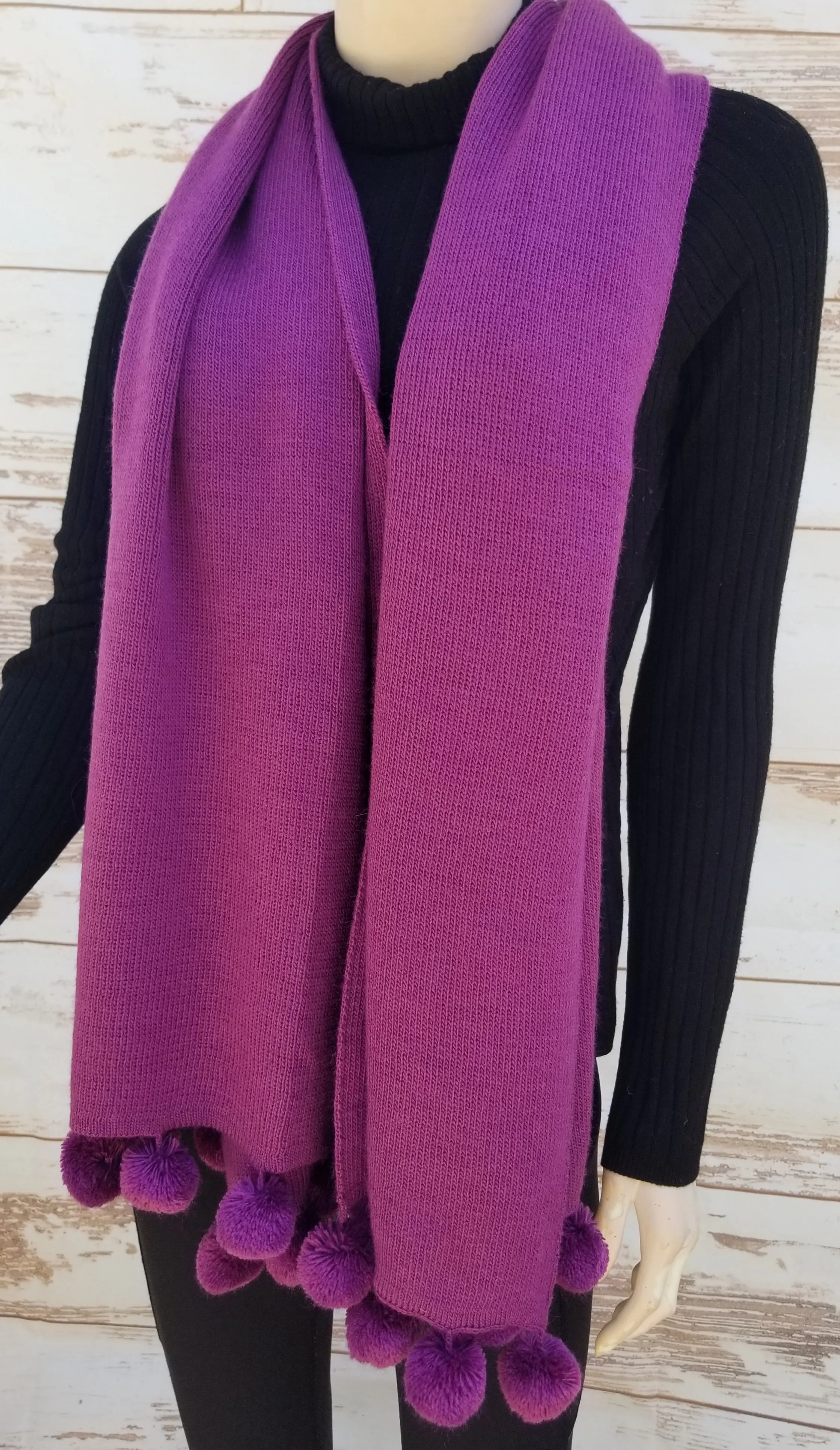 "Bernardette" Pompom Shawl