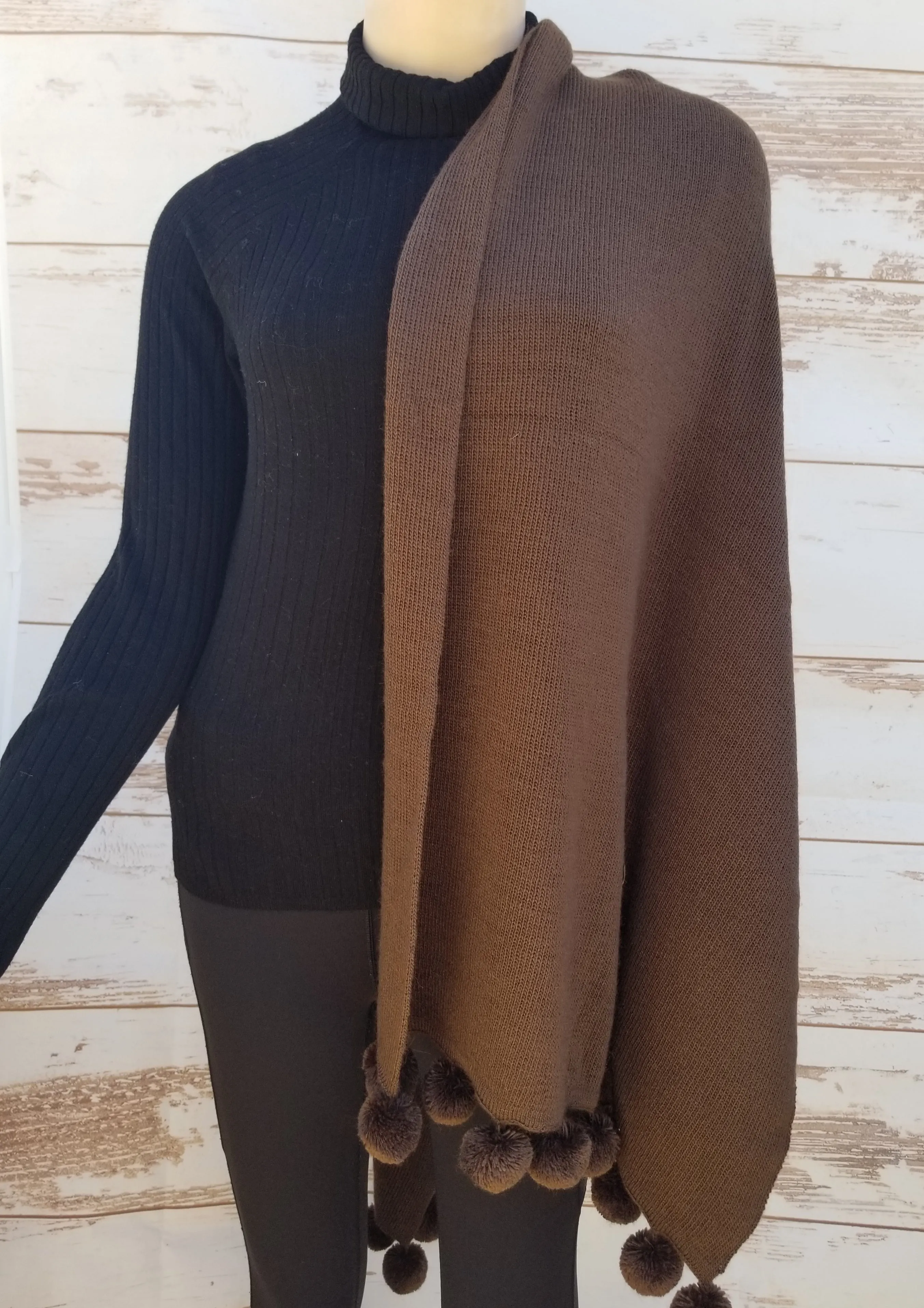 "Bernardette" Pompom Shawl