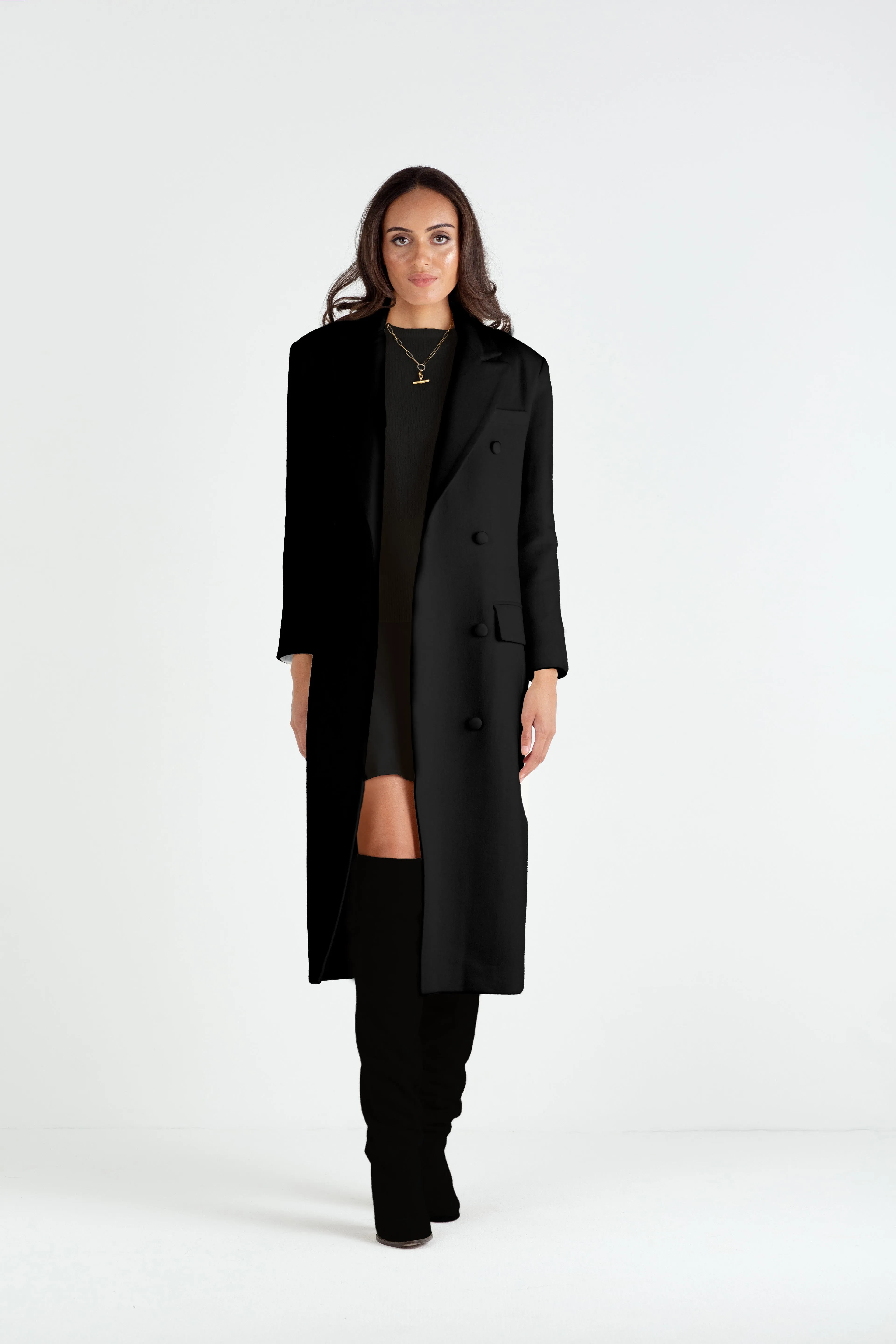 "The Jessica" - Longline Coat (Black)