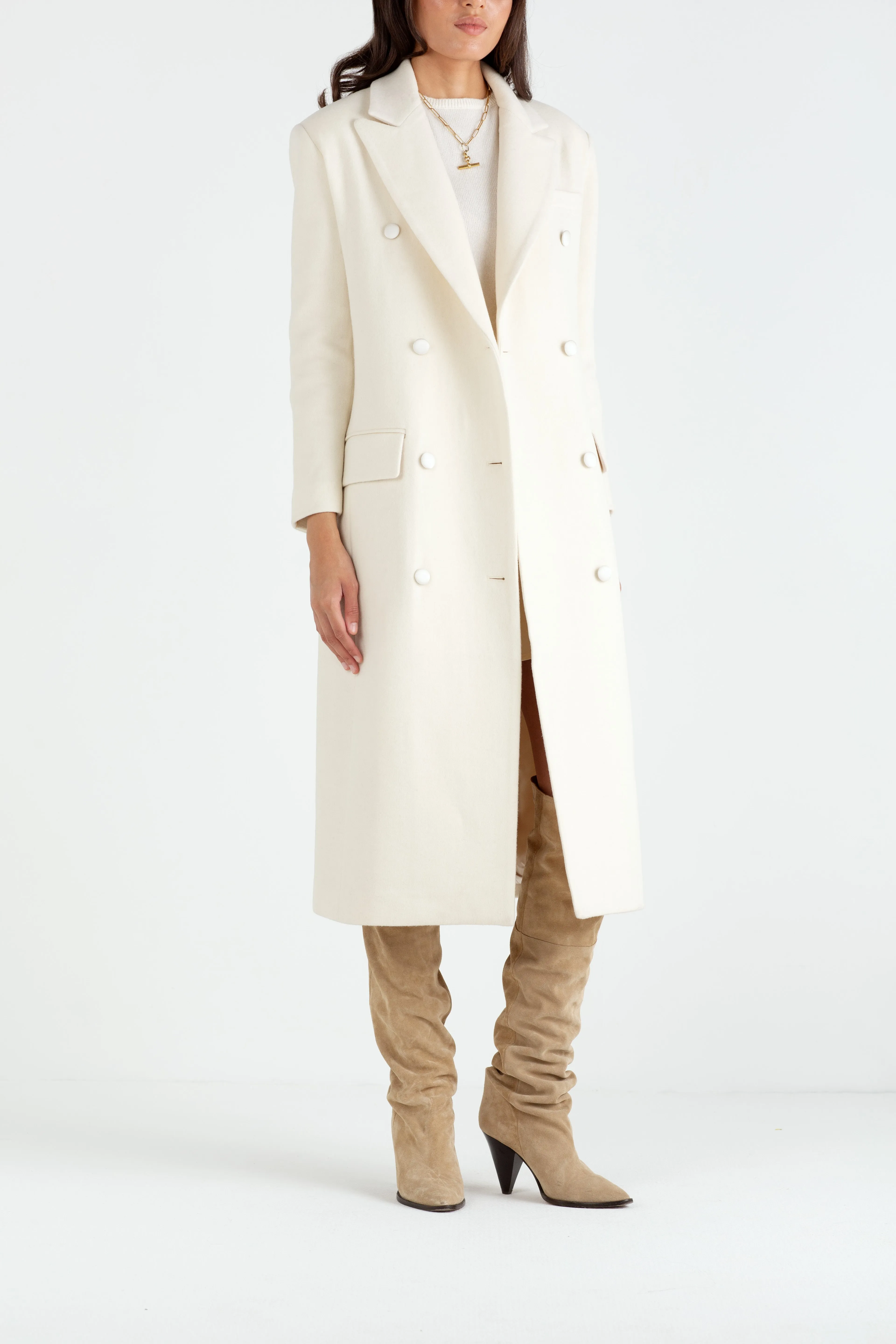 "The Jessica" - Longline Coat (Cream)