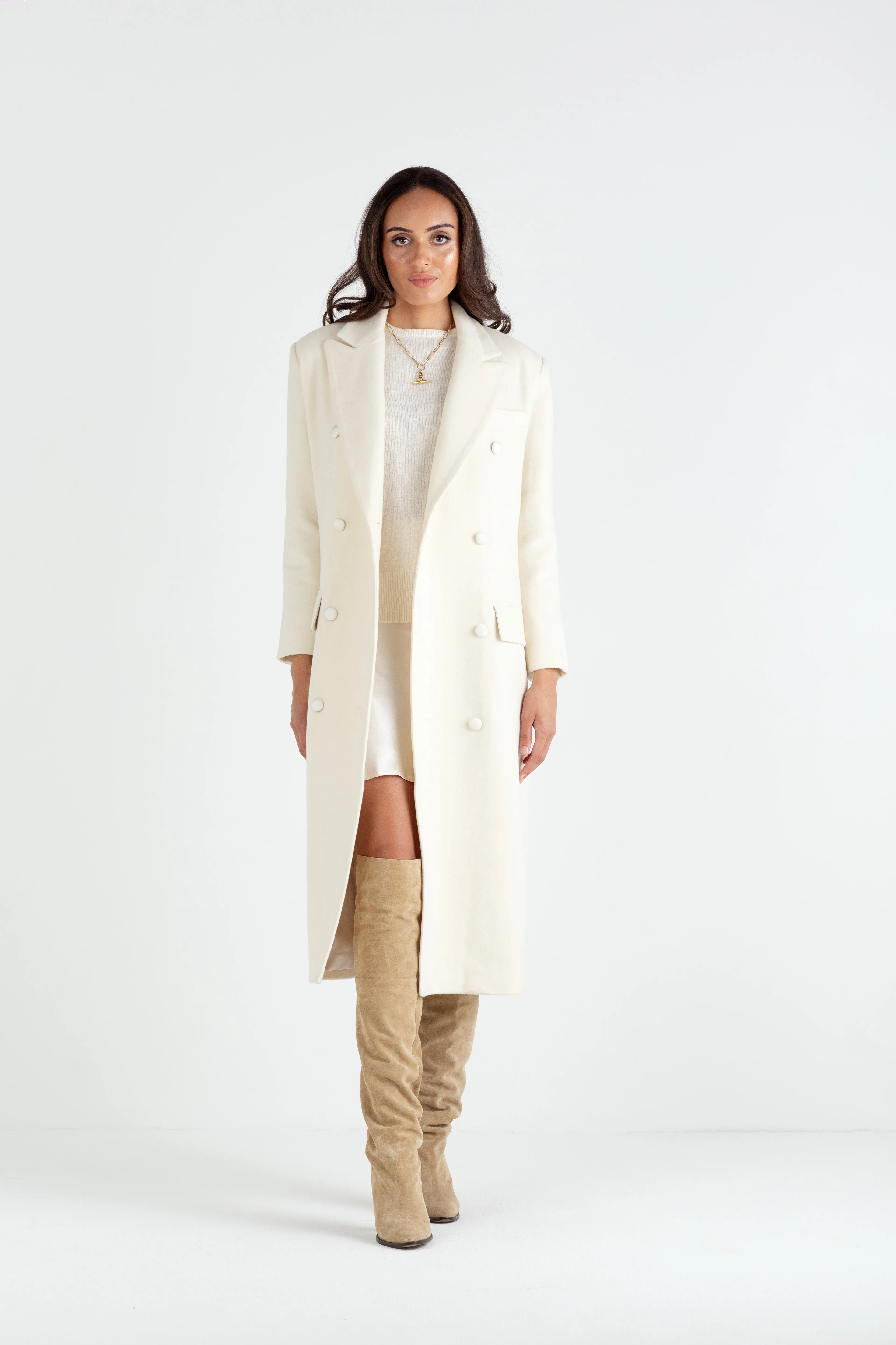 "The Jessica" - Longline Coat (Cream)