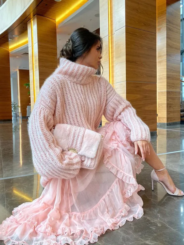 Relaxed Fit Chunky Turtleneck Sweater | Oversized Cozy Jumper