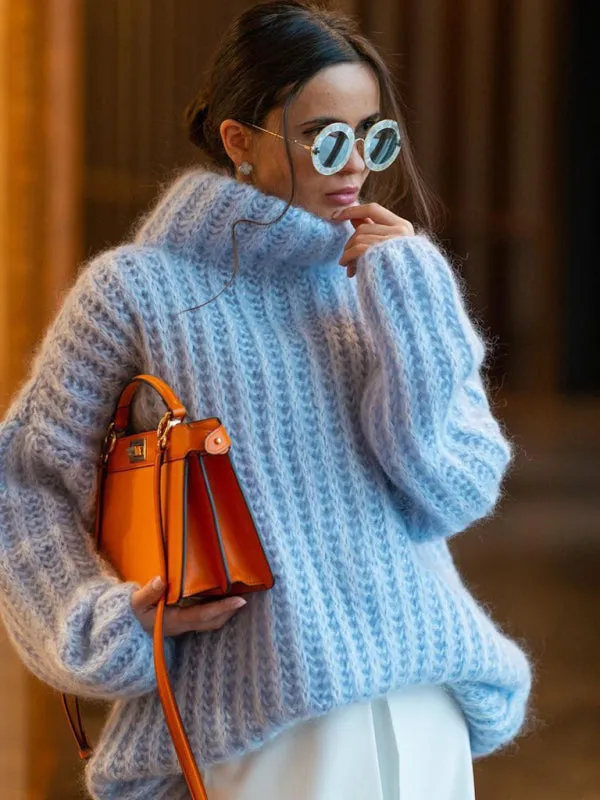 Relaxed Fit Chunky Turtleneck Sweater | Oversized Cozy Jumper