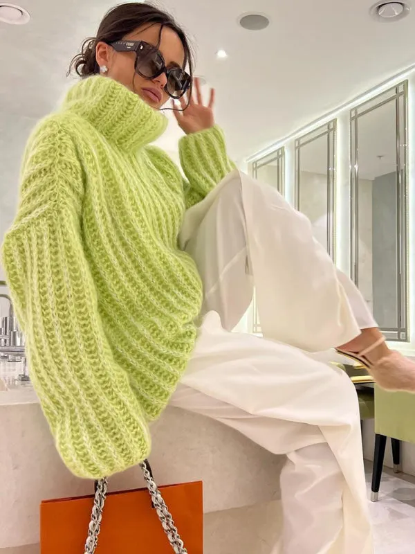 Relaxed Fit Chunky Turtleneck Sweater | Oversized Cozy Jumper