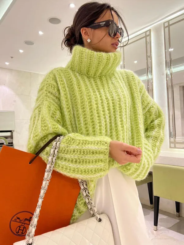 Relaxed Fit Chunky Turtleneck Sweater | Oversized Cozy Jumper