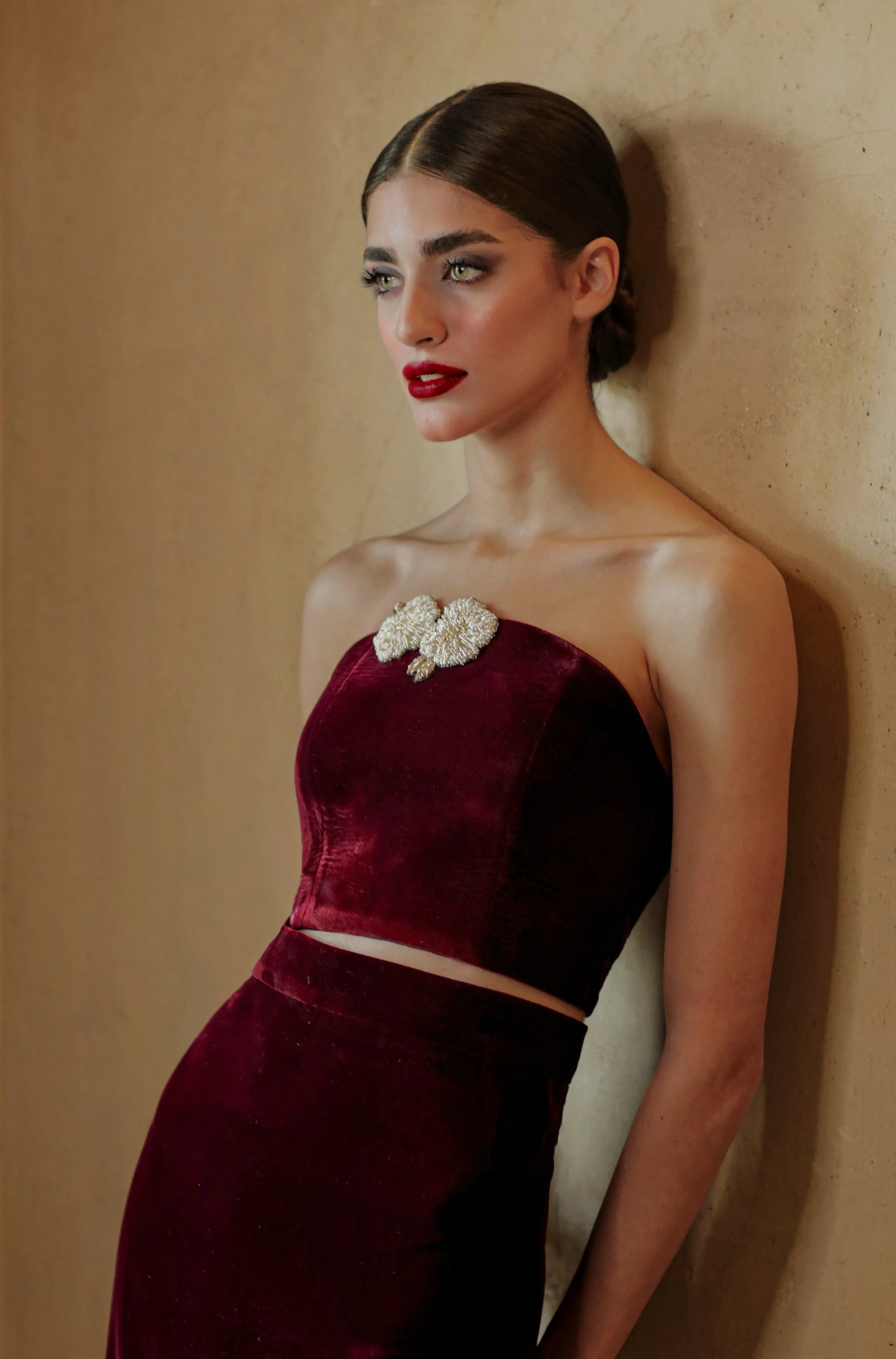 Rosa Embellished Bustier - Burgundy (Limited Edition)