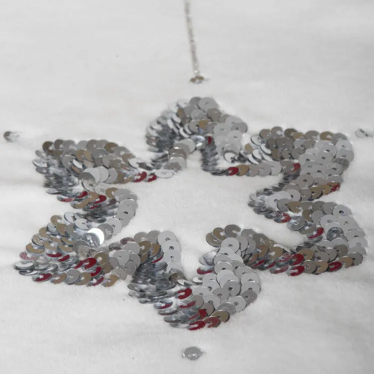 Silver Flakes 60" Christmas Tree Skirt
