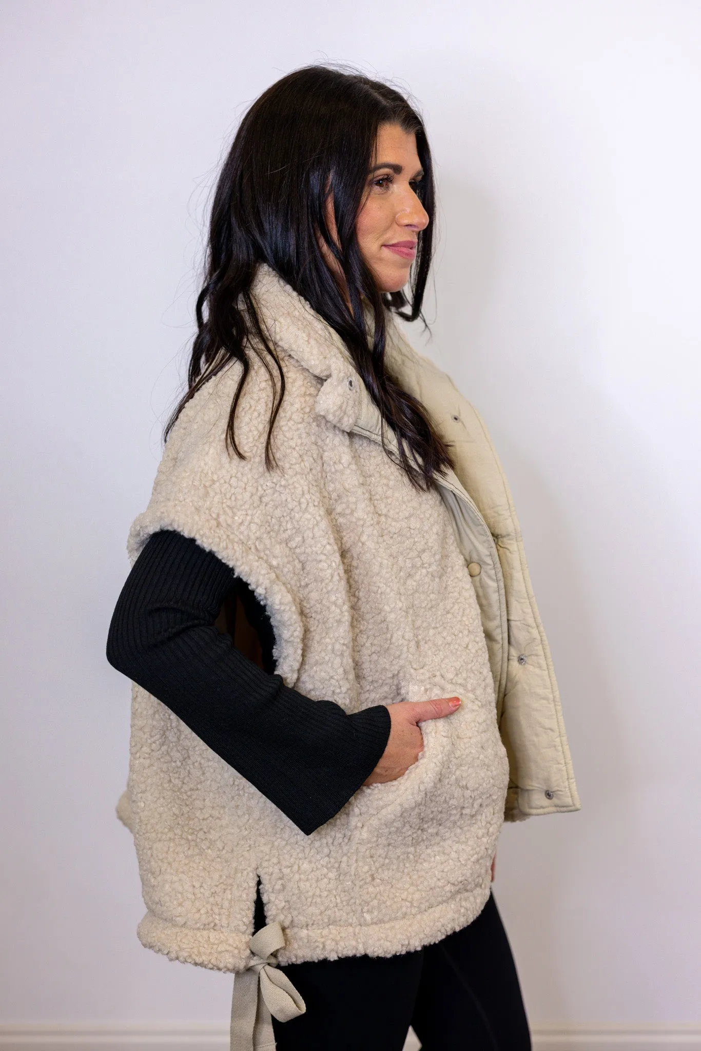 Teddy Fur Beige Sherpa Vest
