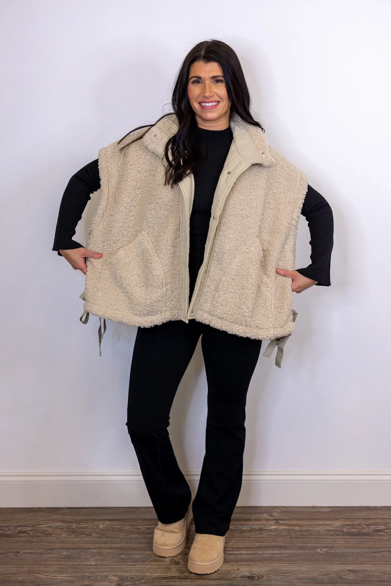 Teddy Fur Beige Sherpa Vest