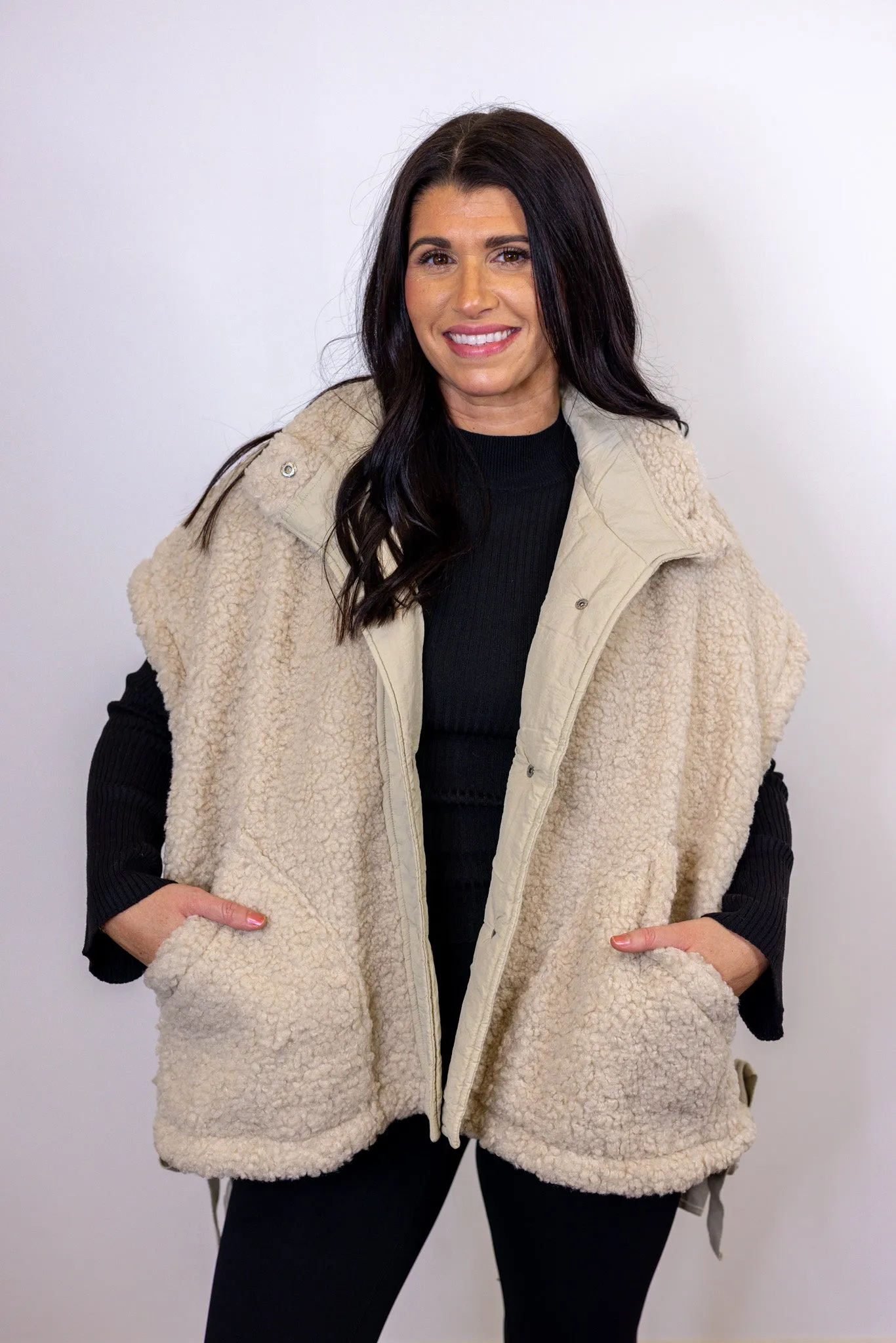 Teddy Fur Beige Sherpa Vest