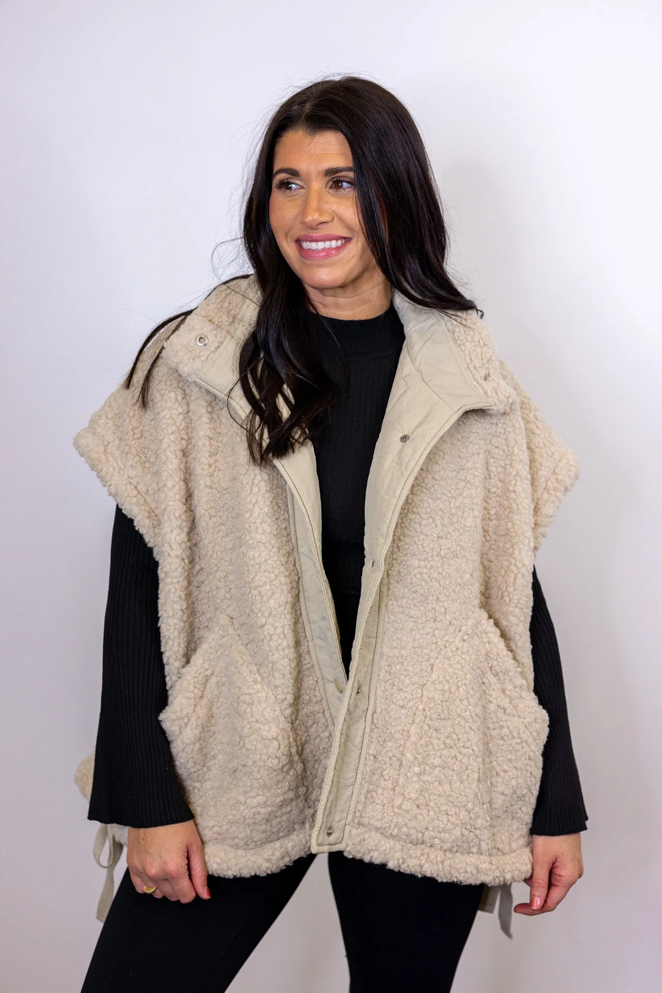 Teddy Fur Beige Sherpa Vest