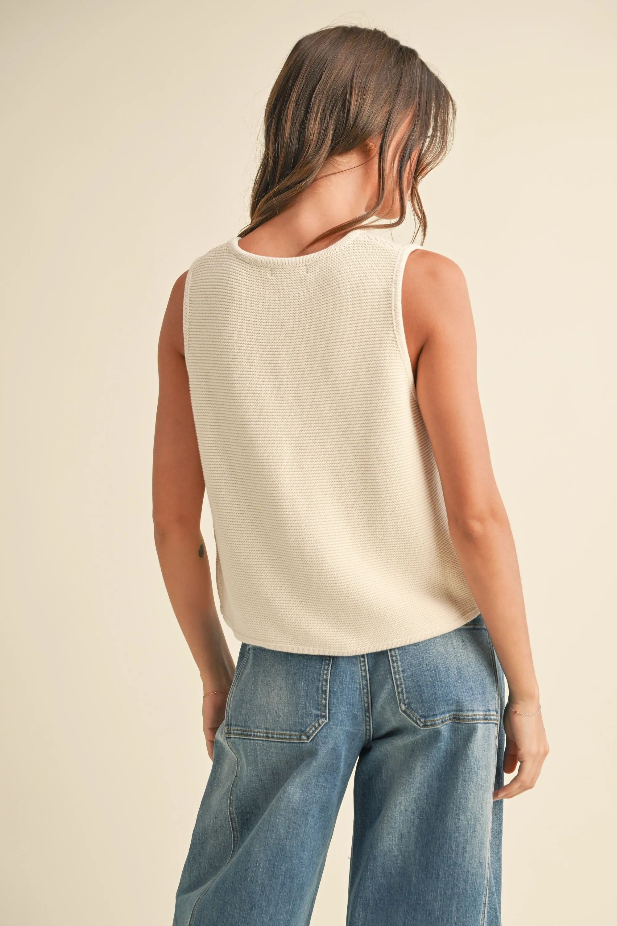 Tied Front Knitted Vest