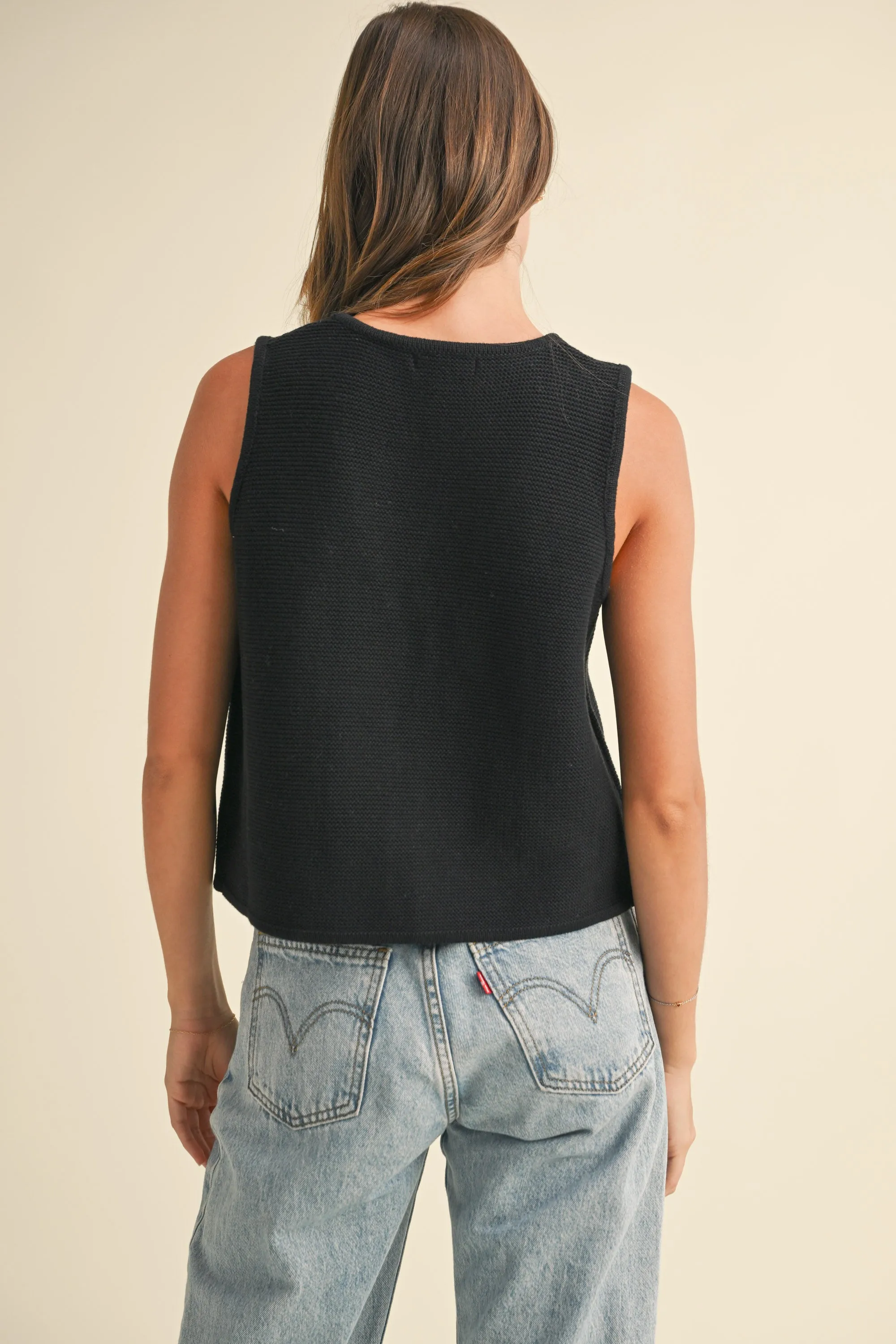 Tied Front Knitted Vest