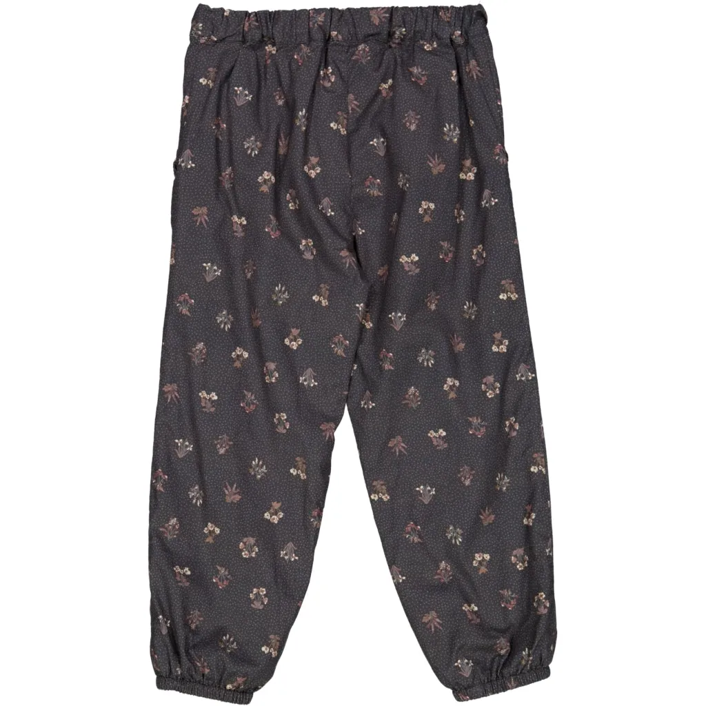 Trousers Malou Lined - black flowers