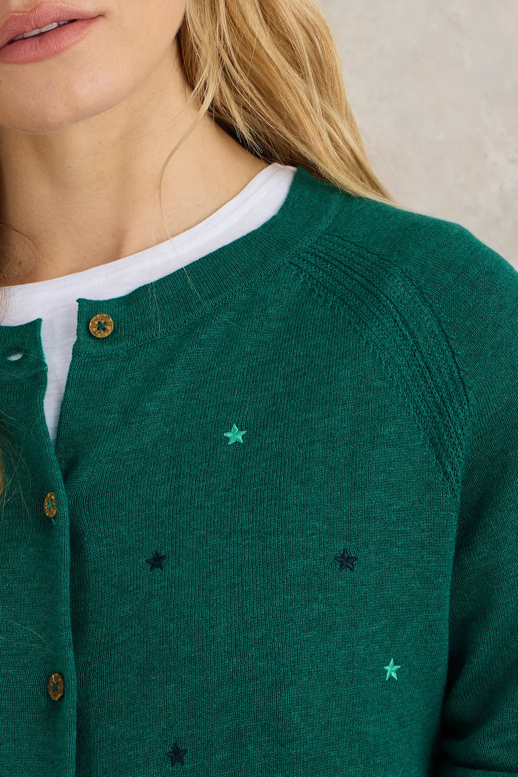 White Stuff Lulu Embroidered Cardi - Teal Multi AW24