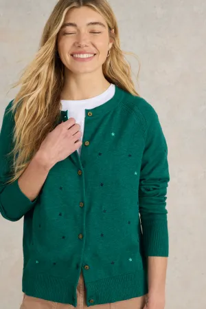 White Stuff Lulu Embroidered Cardi - Teal Multi AW24